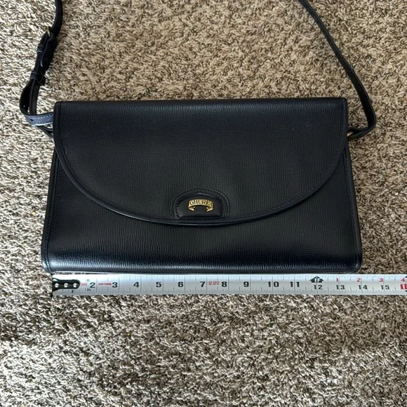 Ghurka Womens Navy Blue Adjustable Crossbody Leather Shoulder Bag Purse - Picture 11 of 15